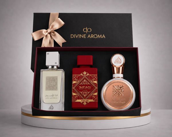 Box Perfumes Ana abyedh, sublime & e Fakhar rosé